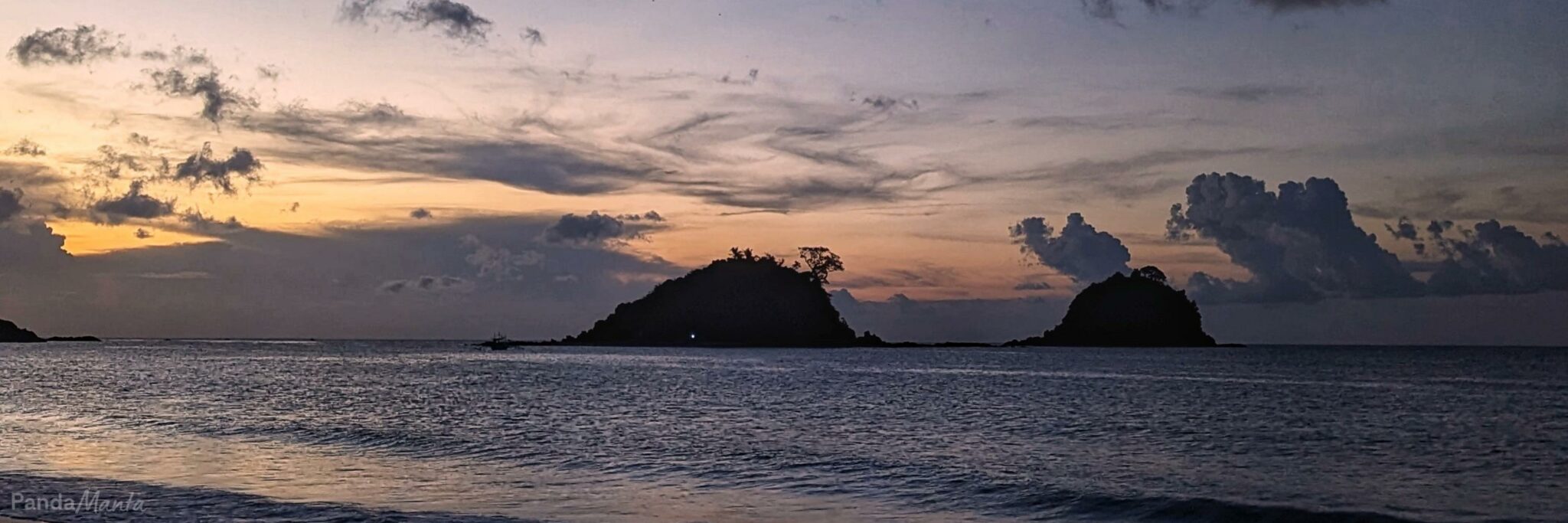 Coucher de soleil à Nacpan beach, El Nido, Philippines