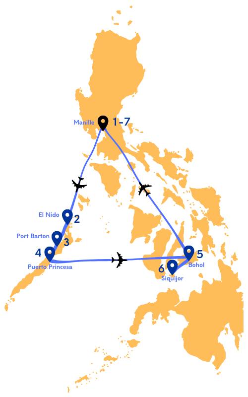 Notre itinéraire aux Philippines - Carte des Philippines