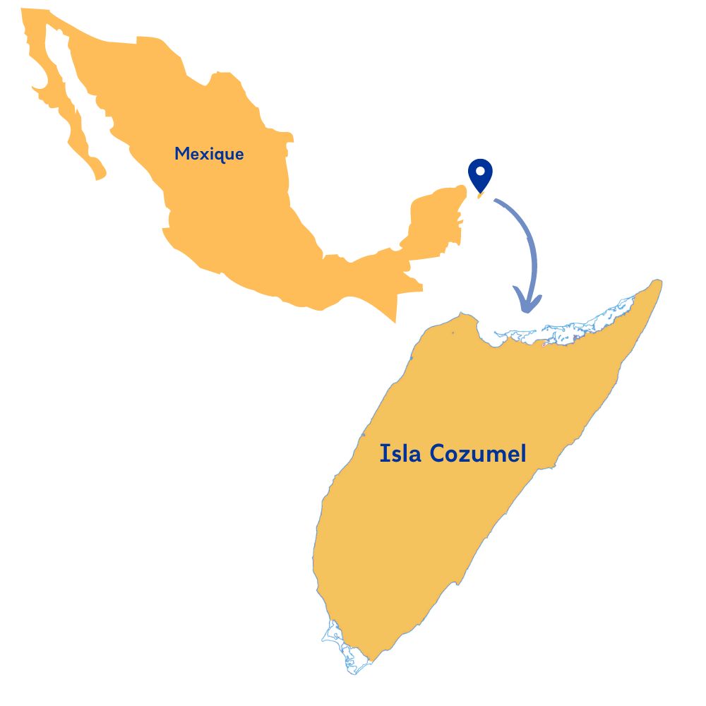 Carte Isla Cozumel au Mexique