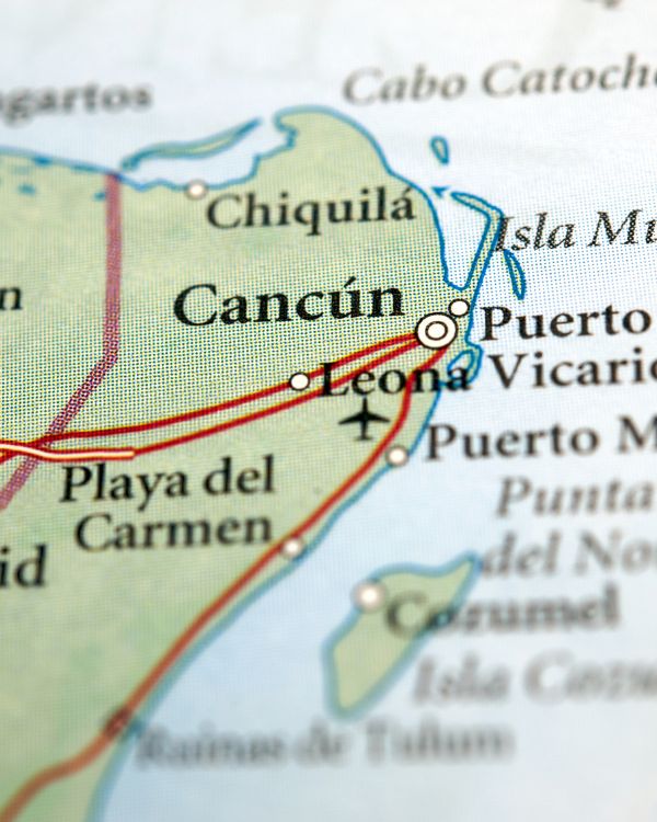 Carte indiquant la ville de Cancun au Mexique