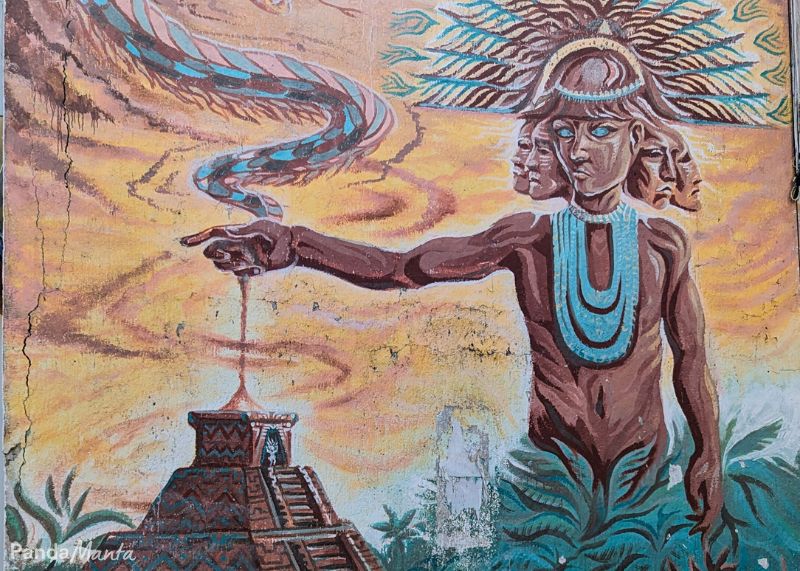 Fresque maya à Tulum au Mexique