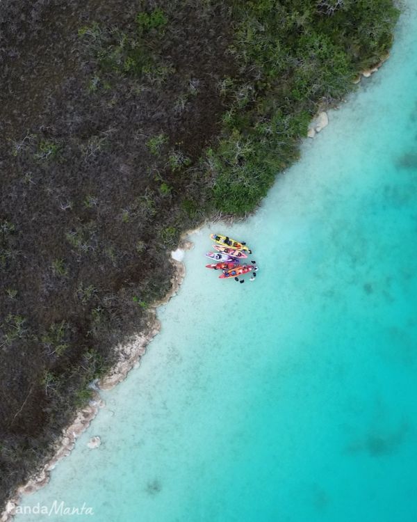 Excursion en kayak sur la lagune de Bacalar