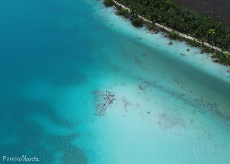 Bord de la lagune de Bacalar au Mexique
