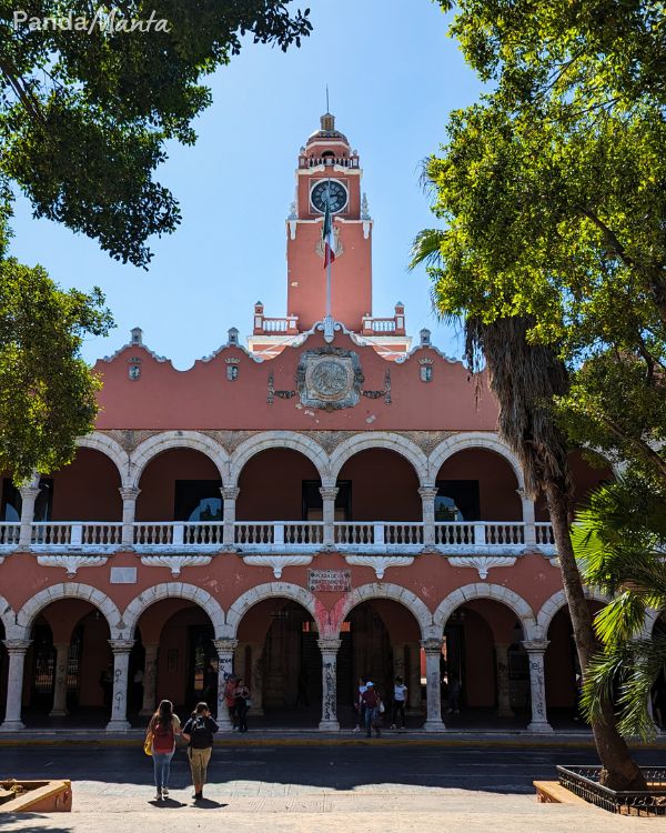 Hôtel de ville rose de Mérida au Mexique