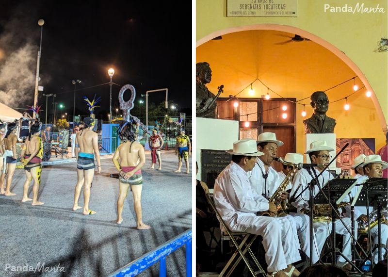 Spectacles de nuit à Mérida au Mexique