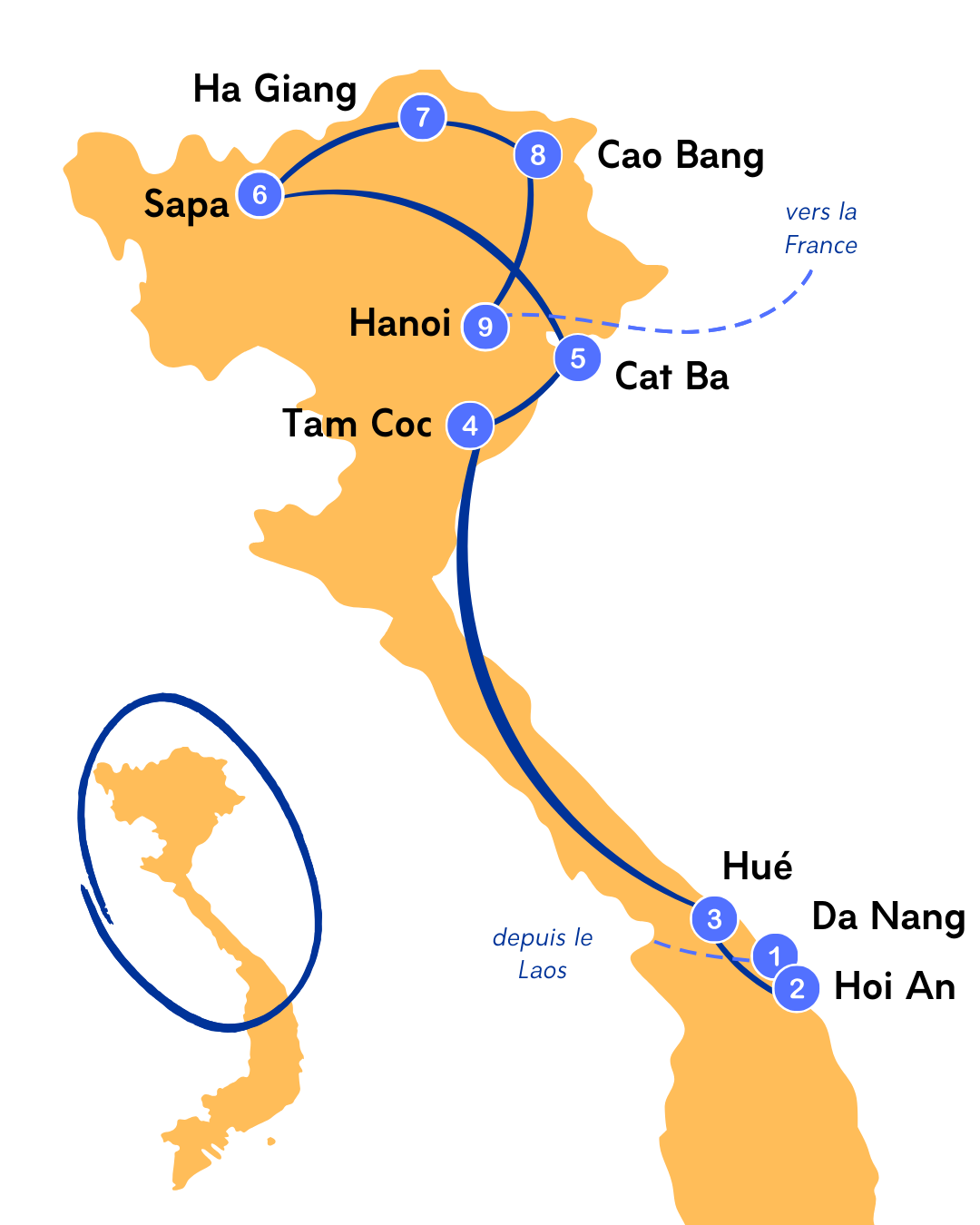 Carte itinéraire Pérou - PandaManta - Blog voyage